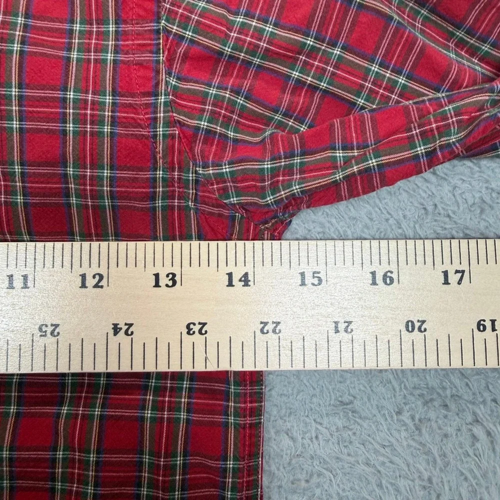 Ralph Lauren Kids Red Plaid Button Down Shirt Sz 6 Long Sleeve Cotton Pony Logo